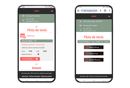 Aplicación reservas tenis